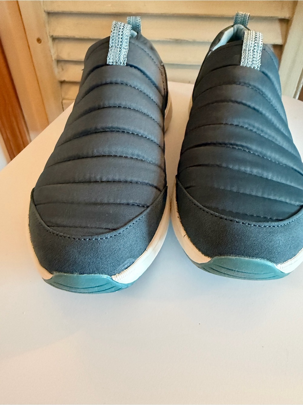 Ryka Quilted Slip-On Athletic Shoes in Dark Teal and Light Teal COMFORTABLE